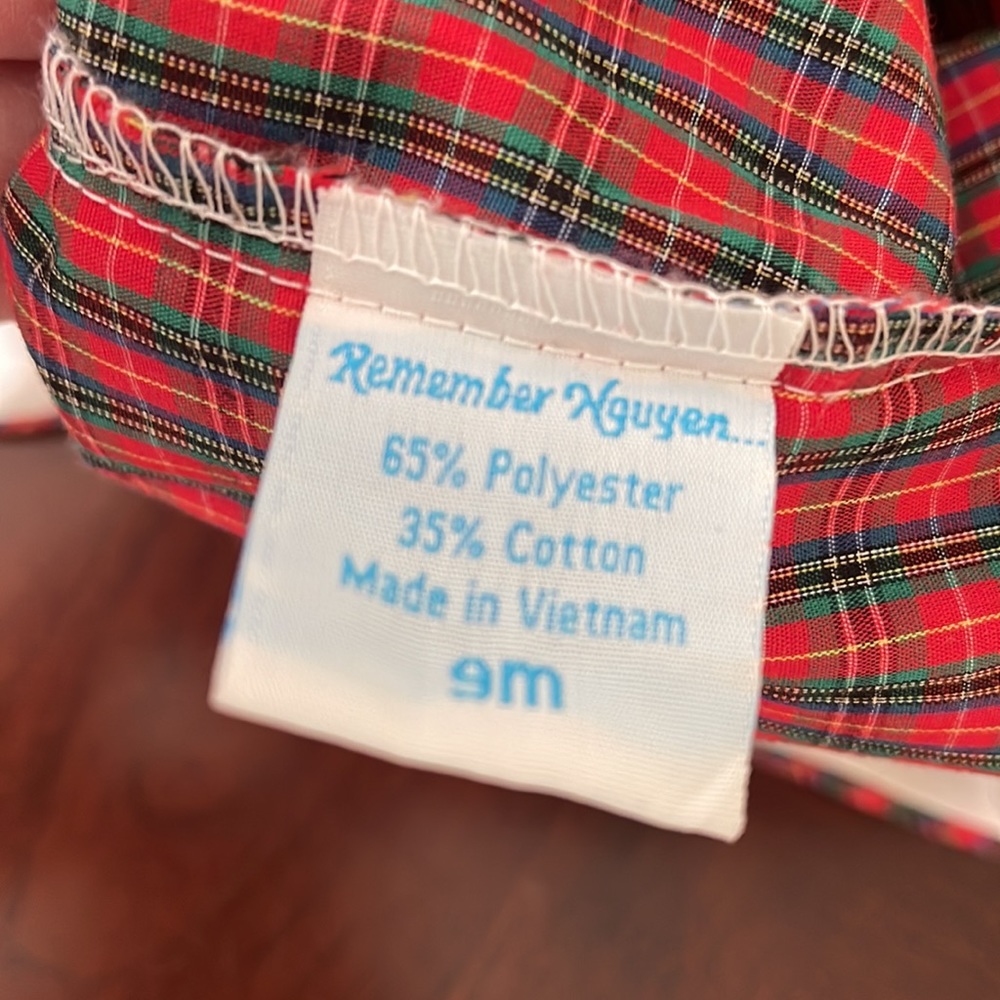 remember nguyen Red plaid long romper/bubble - Picture 3 of 3